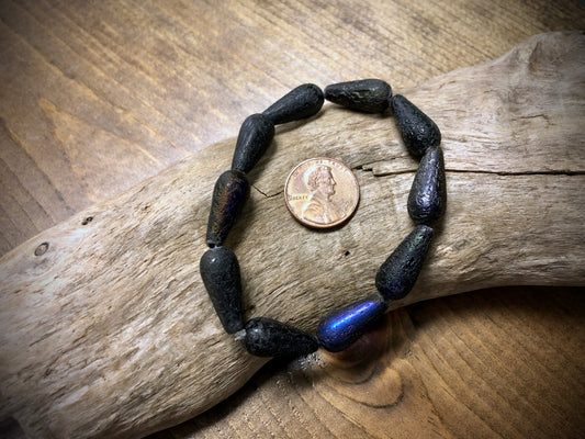 Czech Matte Seaglass Drops - 19mm x 8mm - Zairit