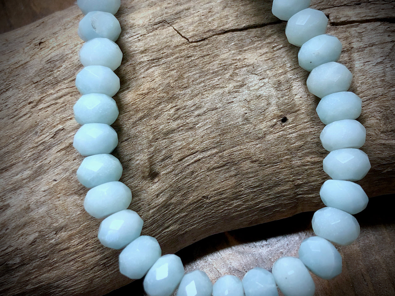Amazonite Faceted Rondelles Bead Strand - 8mm - 8"