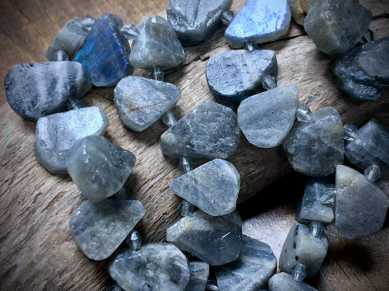 Labradorite - Rough Teardrop - 17mm x 15mm - 16” Strand