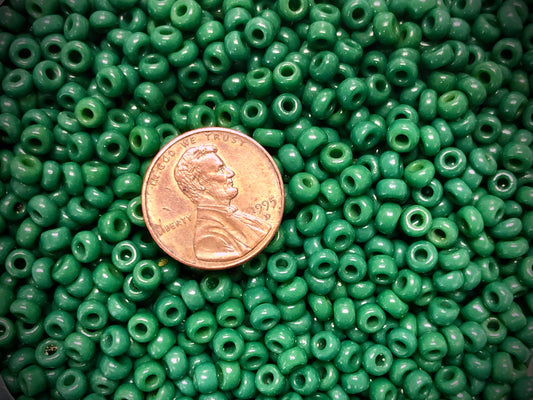 Vintage Venetian Seed Beads - 6/0 - Pine Green