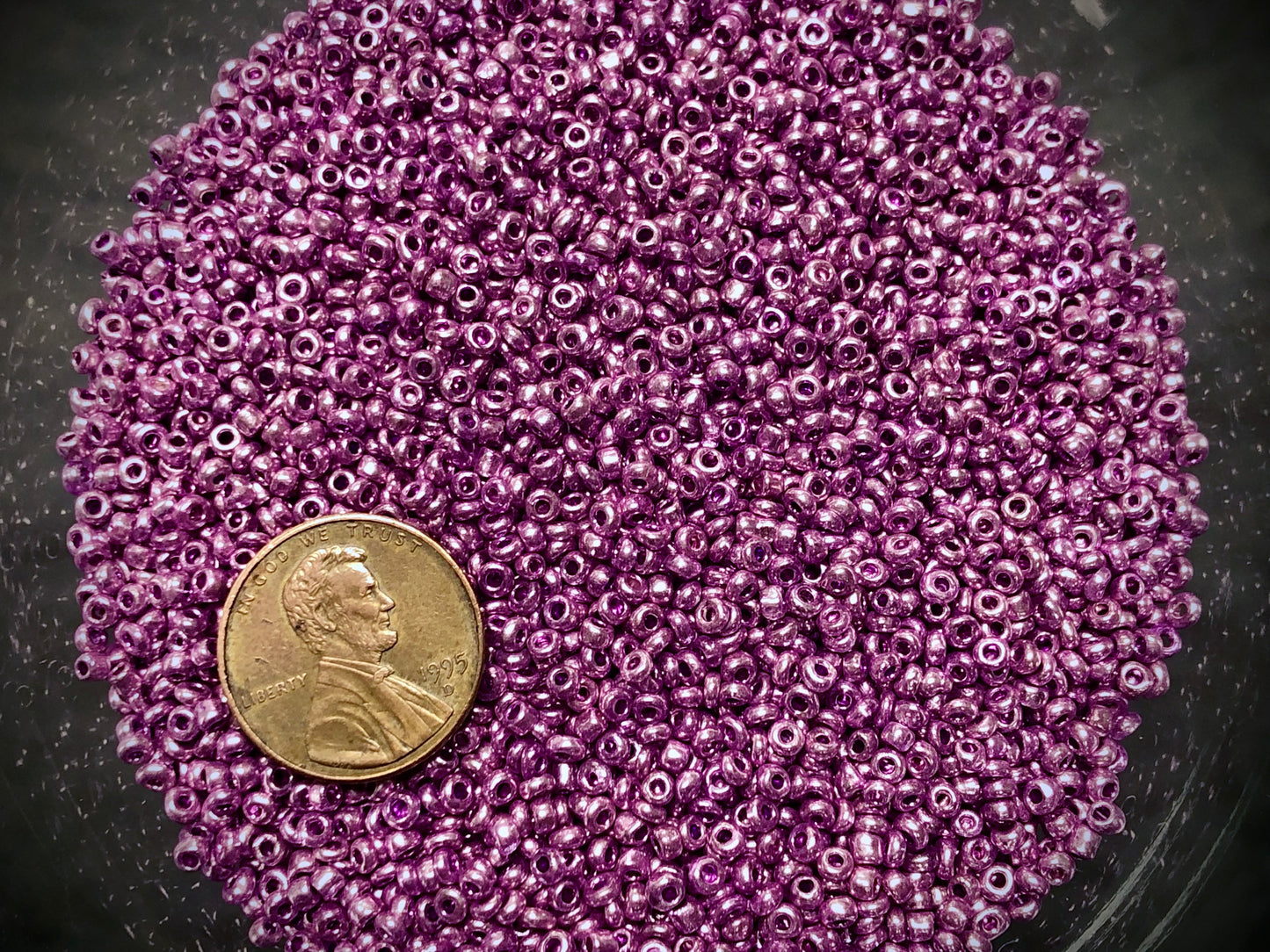 Vintage Venetian Seed Beads - 10/0 - Metallic Purple