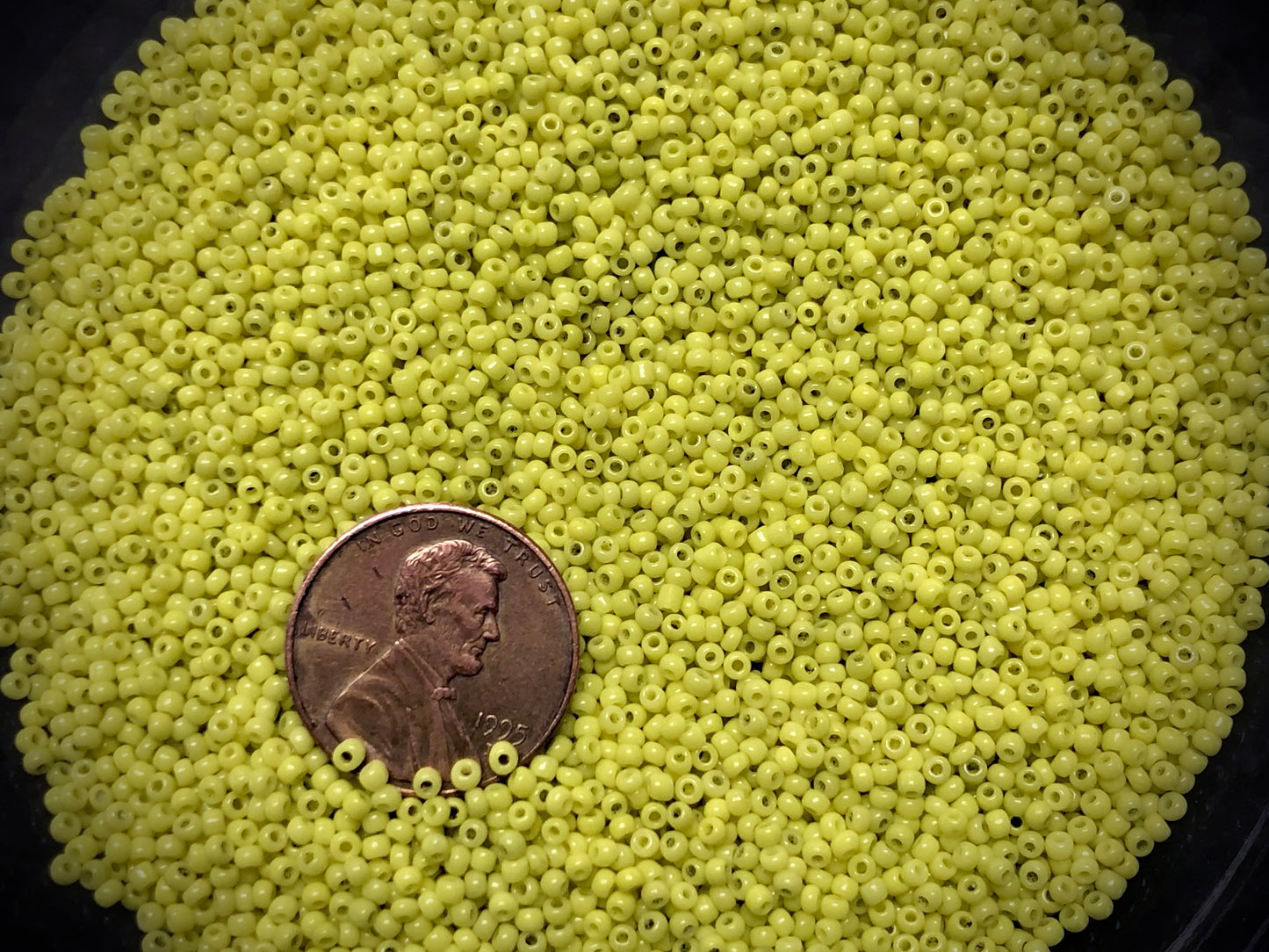 Vintage Venetian Seed Beads - 12/0 - Greenish Yellow