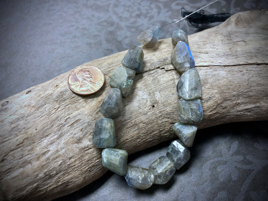 Labradorite Small Faceted Nuggets - 7"