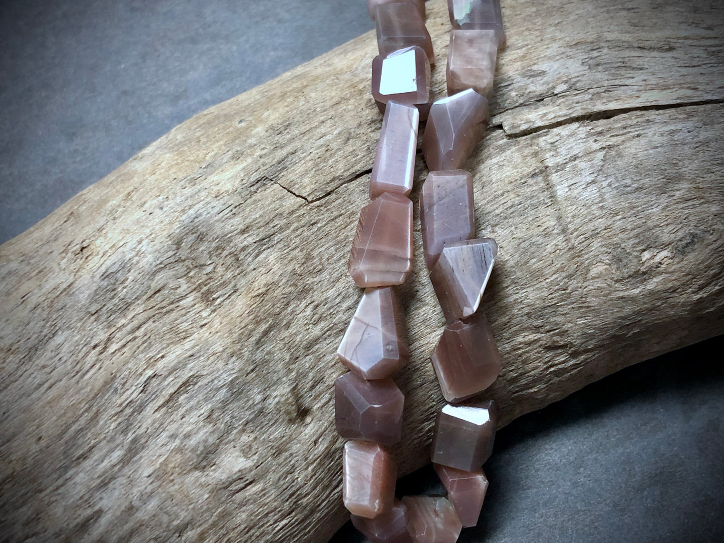 Multi Moonstone Small Faceted Nuggets - 8”