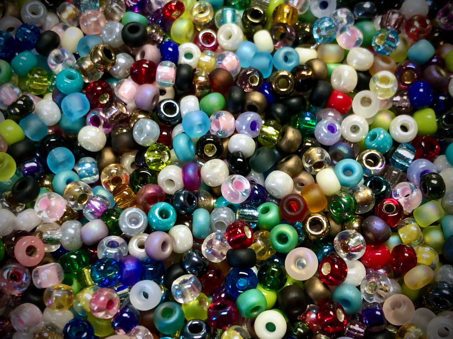 Vintage Venetian Seed Beads - 8/0 - Rainbow Mix