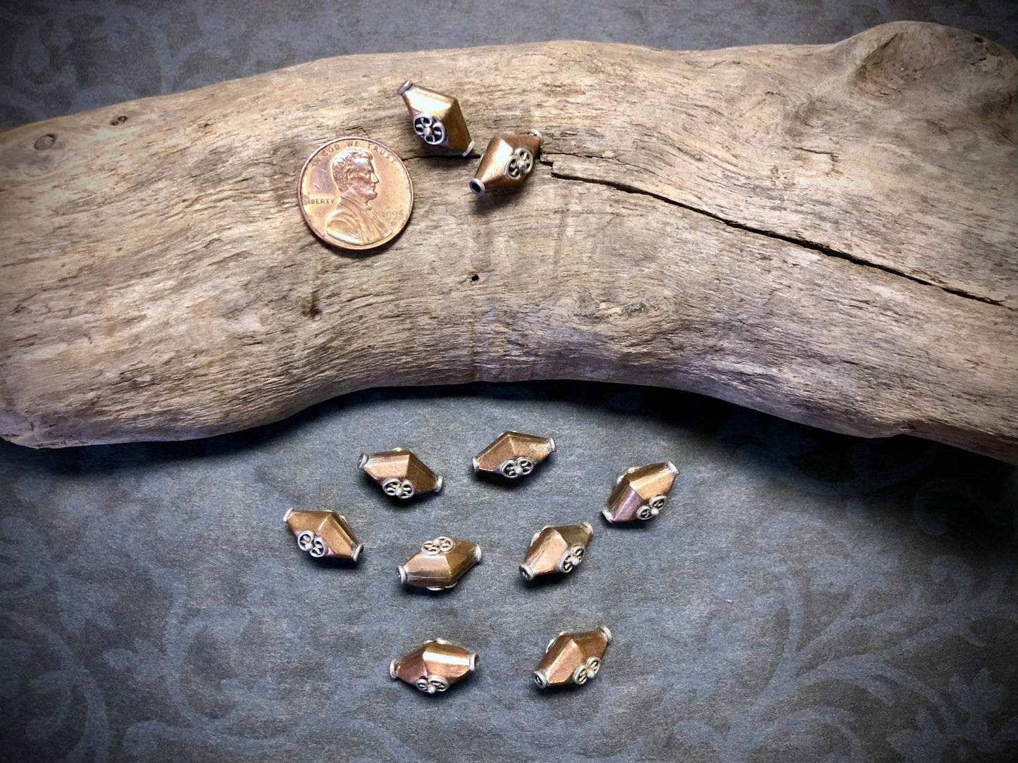 Copper & Silver Bali Bead