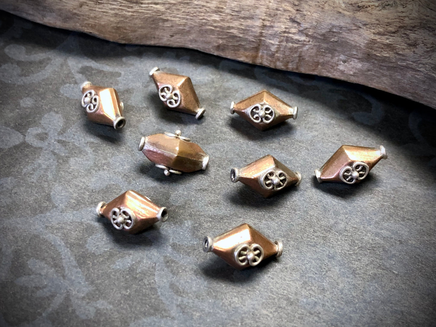 Copper & Silver Bali Bead