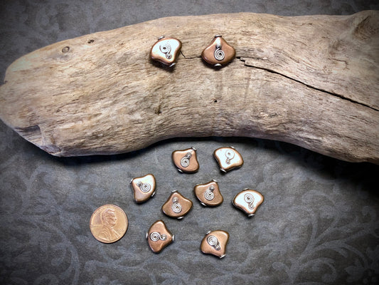 Copper & Silver Bali Bead