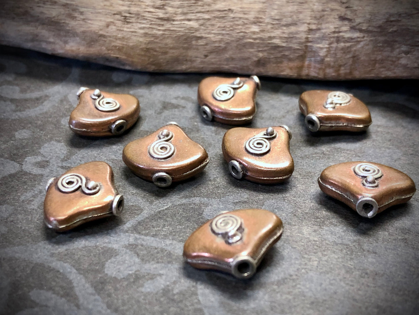 Copper & Silver Bali Bead