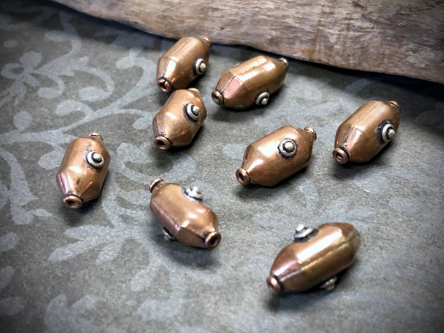 Copper & Silver Bali Bead