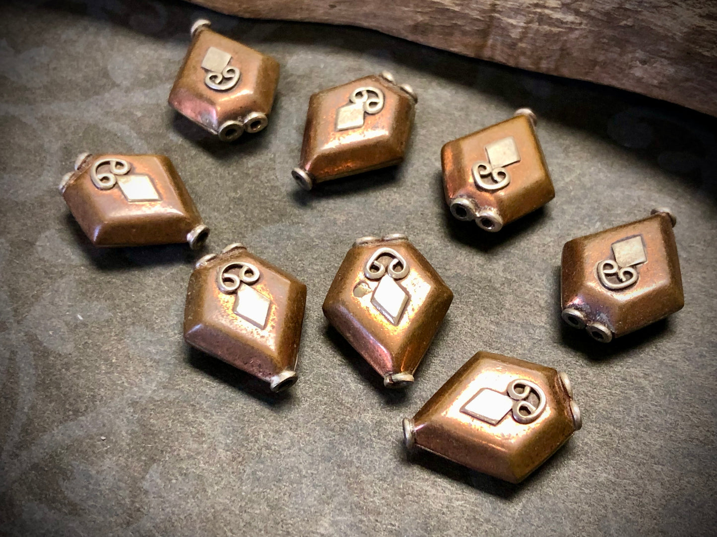 Copper & Silver Bali Bead