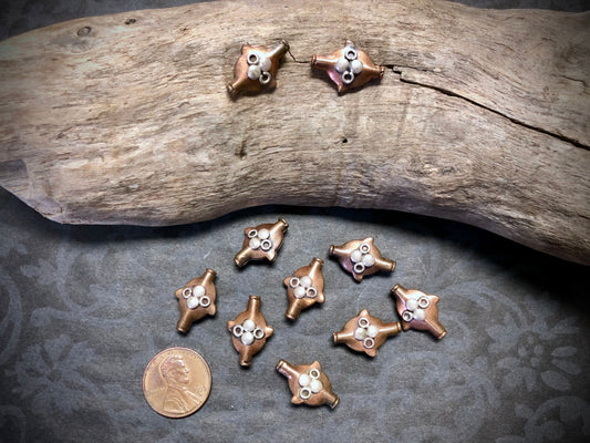 Copper & Silver Bali Bead