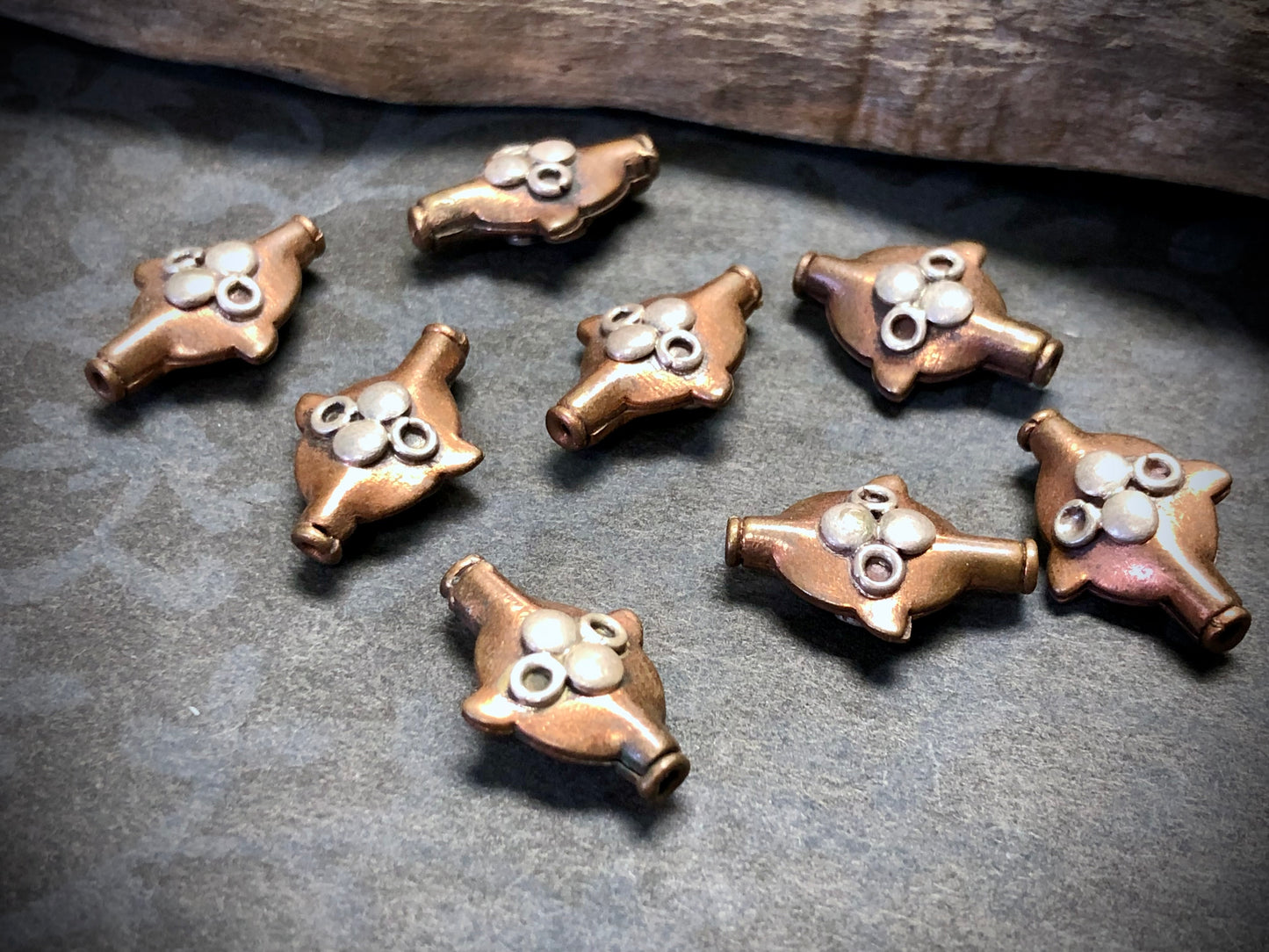 Copper & Silver Bali Bead