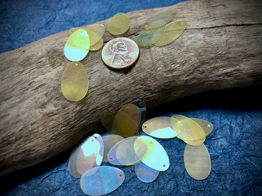 Vintage Sequins - 20mm x 12mm - Bag of Approx. 50 - Sun Burst - Oval