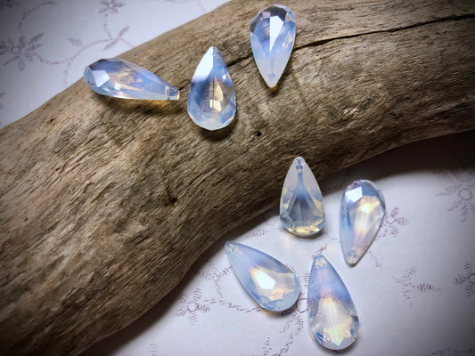 European Crystal Air Opal Drop Pendant - 24mm x 12mm