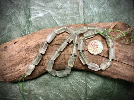 Green Amethyst Tubes - 15mm x 8mm - 16”