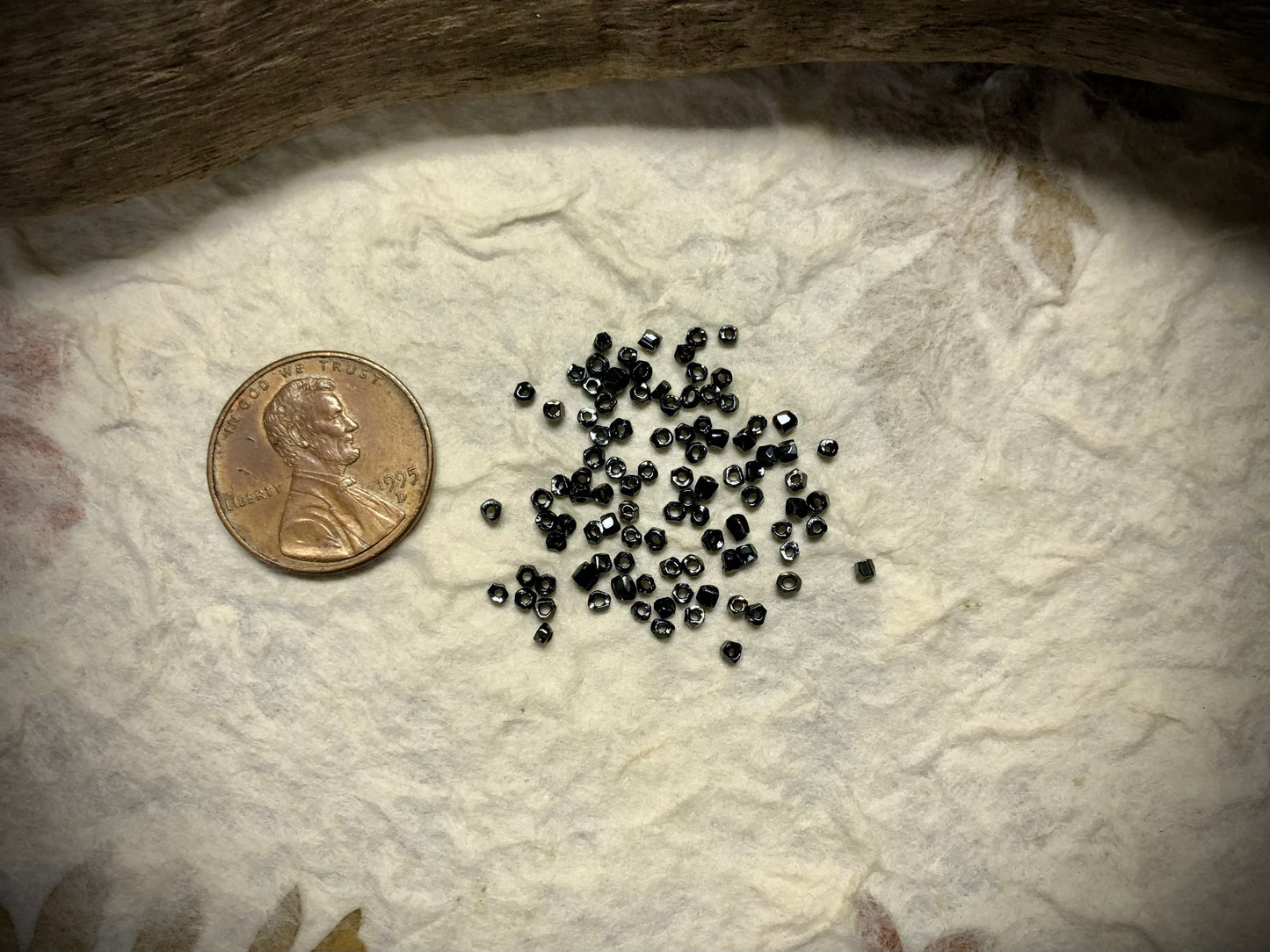 Vintage Hematite Seed Beads