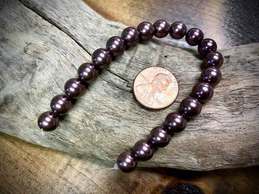 European Crystal Pearls - Burgundy - 8mm - 20ct.
