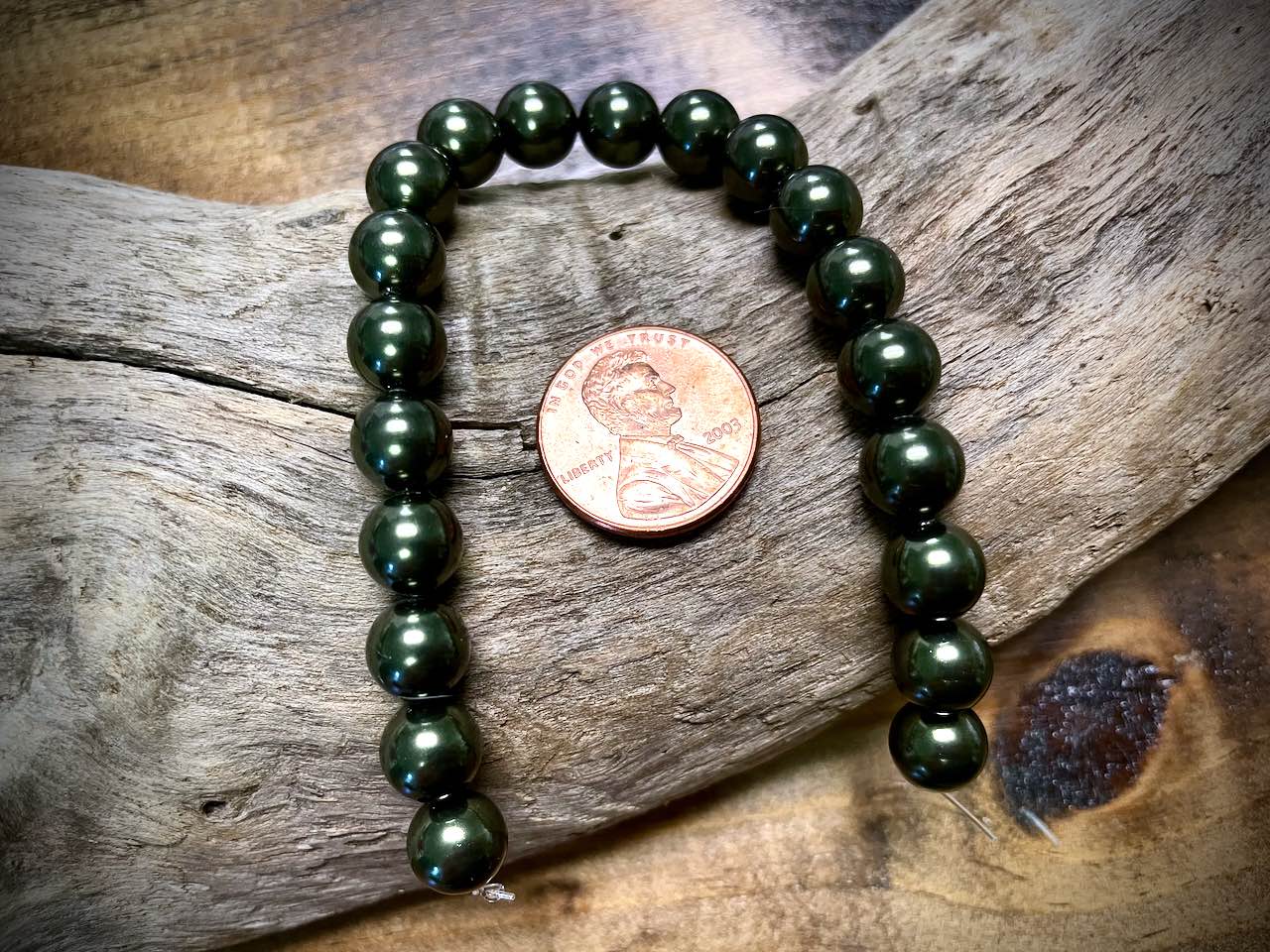 European Crystal Pearls - Dark Green - 8mm - 20ct.