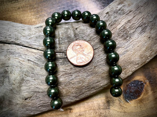 European Crystal Pearls - Dark Green - 8mm - 20ct.