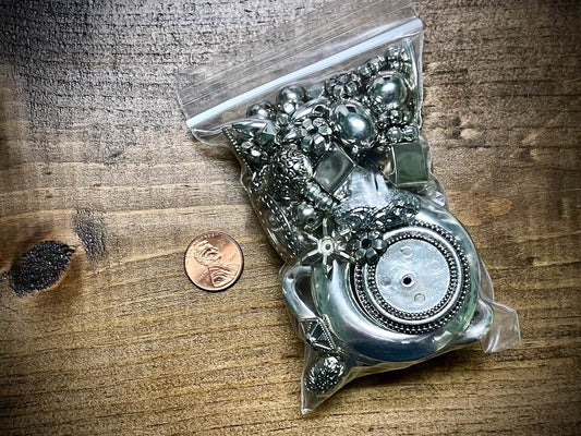 Mixed Bag of Silver-Plated Vintage Plastic