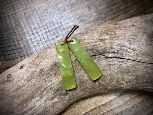 Chartreuse Jade Gemstone Pair