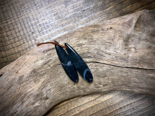 Blue Onyx Gemstone Pair