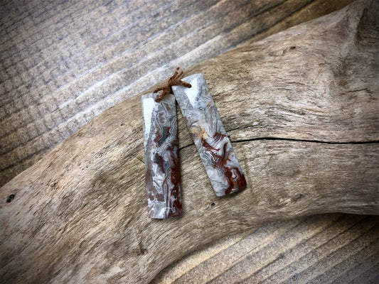 Laguna Lace Agate Gemstone Pair