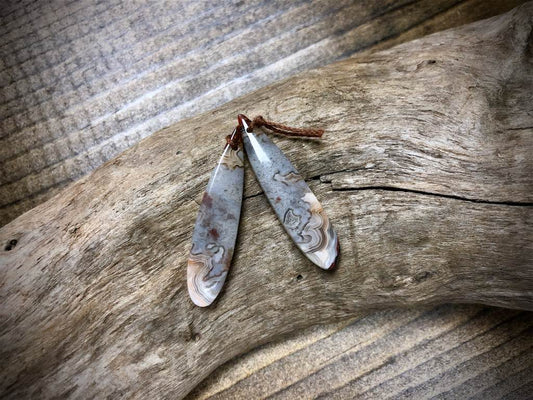 Laguna Lace Agate Gemstone Pair