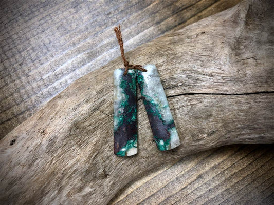 Copper in Chrysocolla Gemstone Pair