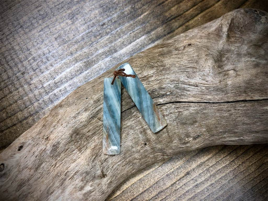 Lemurian Aquatine Calcite Gemstone Pair