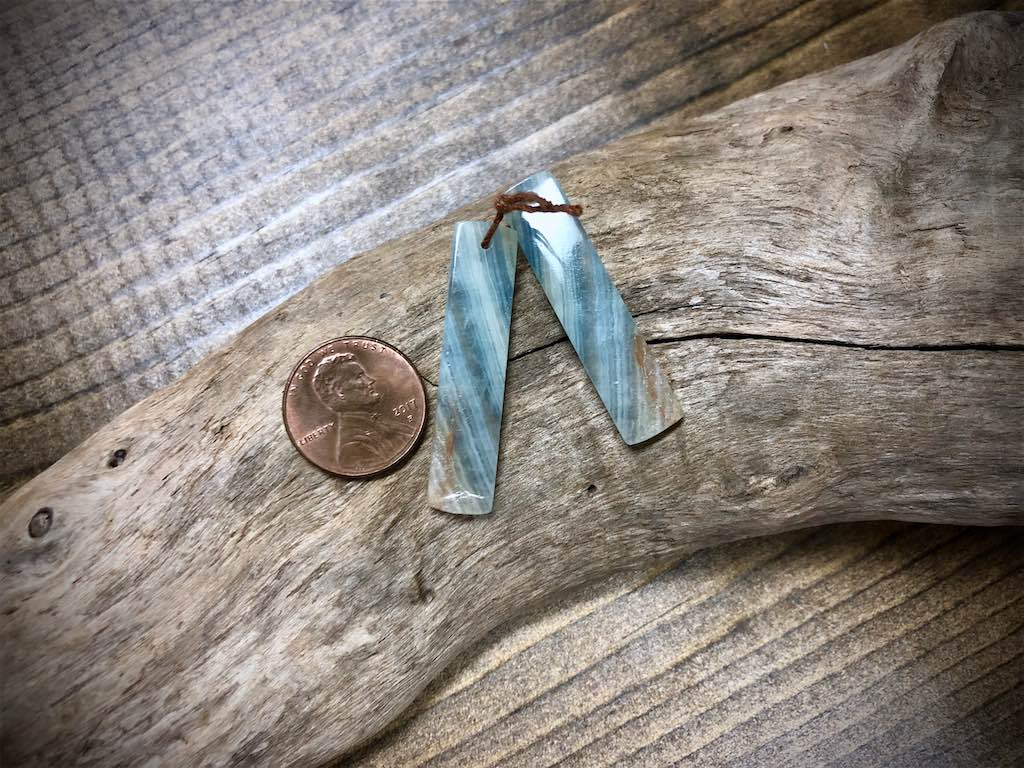 Lemurian Aquatine Calcite Gemstone Pair