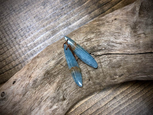 Lemurian Aquatine Calcite Gemstone Pair