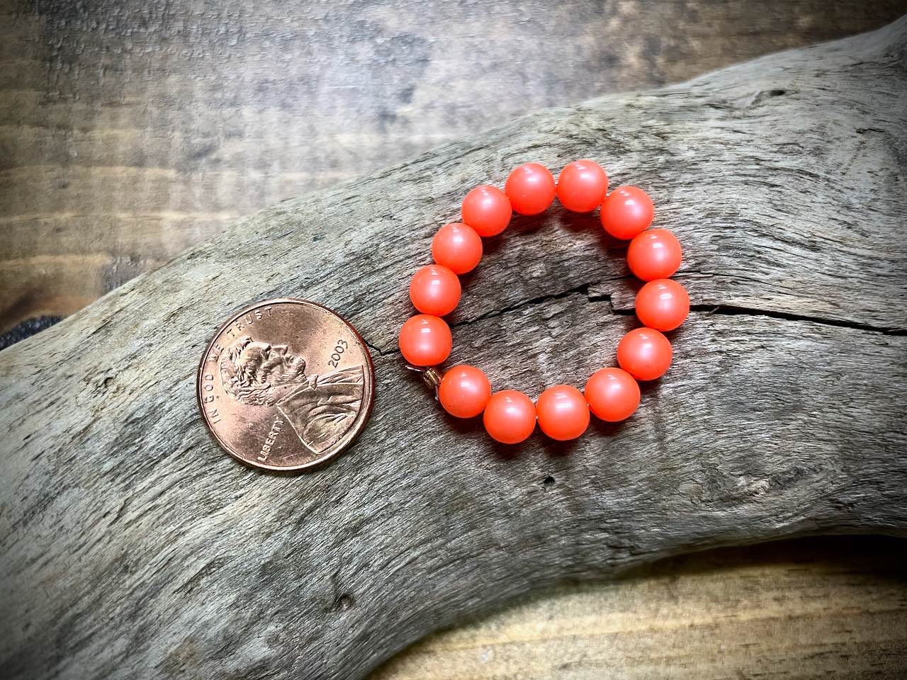 Vintage Moon-Glow Lucite Bead Strand