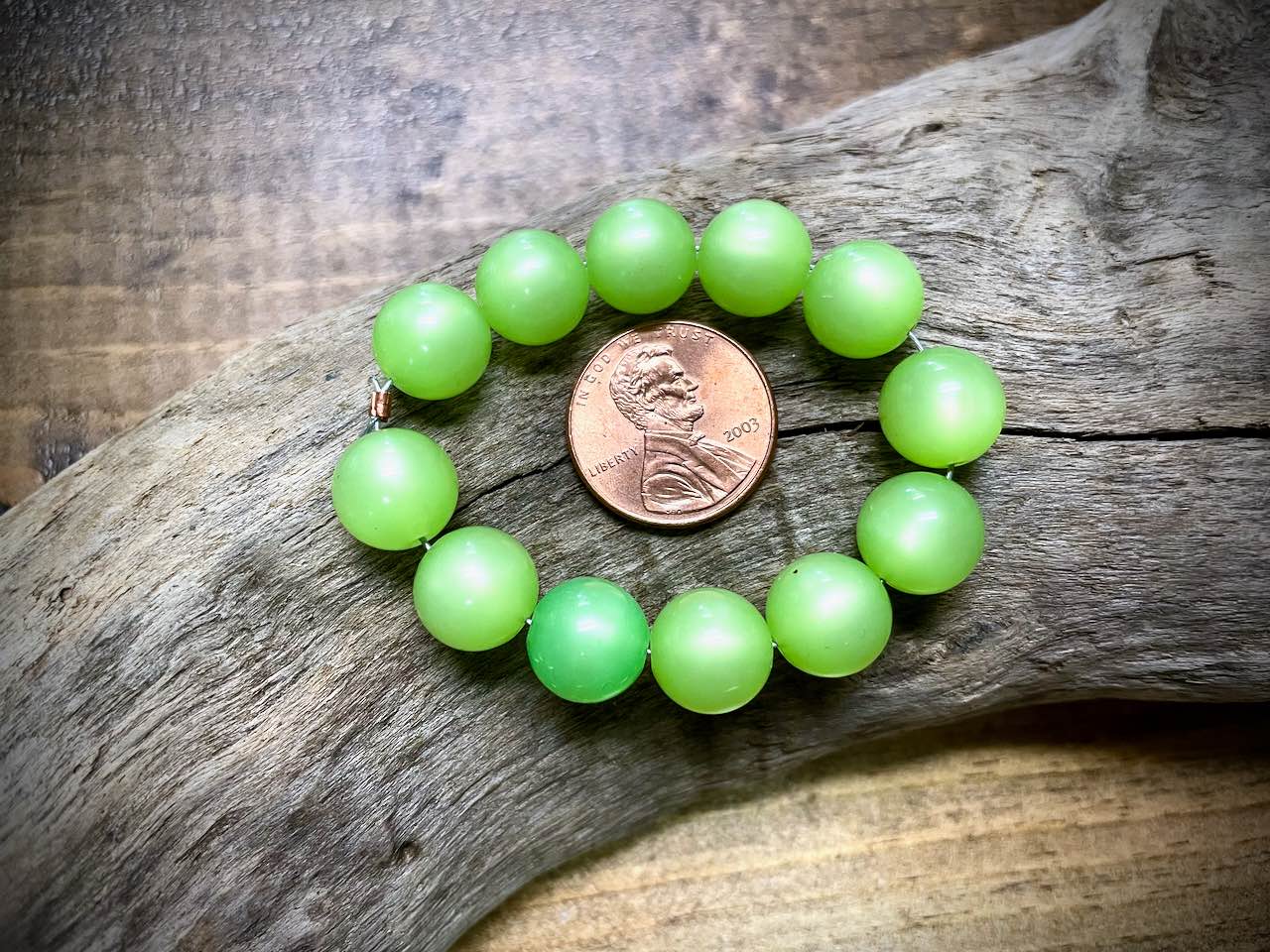 Vintage Moon-Glow Lucite Bead Strand