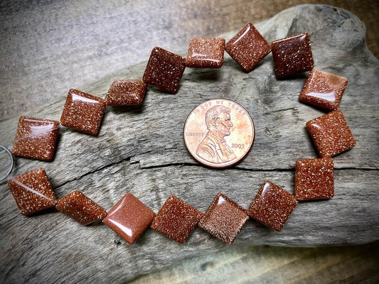 Goldstone Diamond Bead Strand - 10mm - 8"