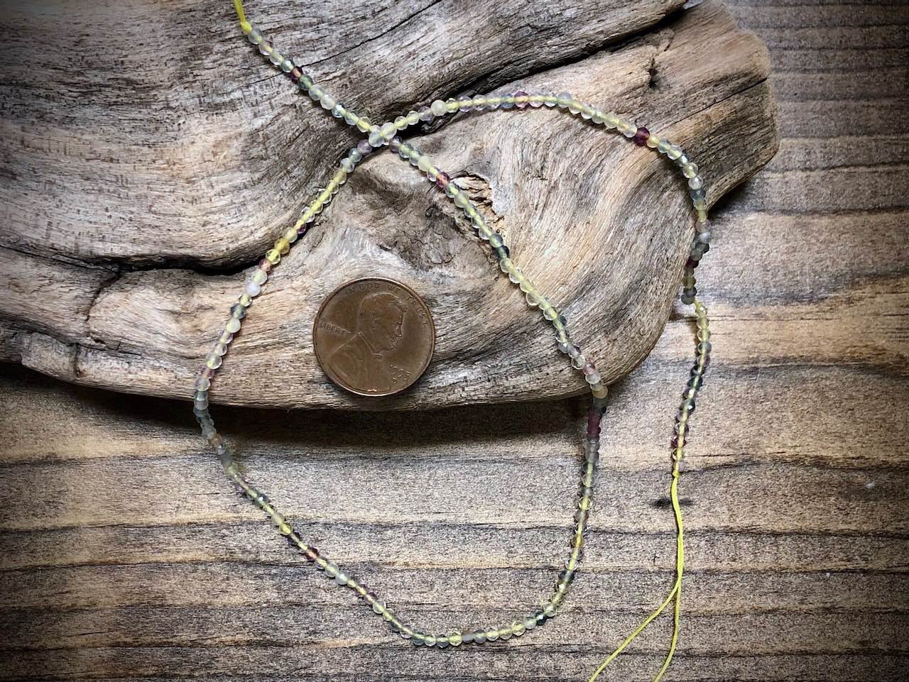 Golden Fluorite Faceted Rounds Bead Strand - 2mm - 15.5"