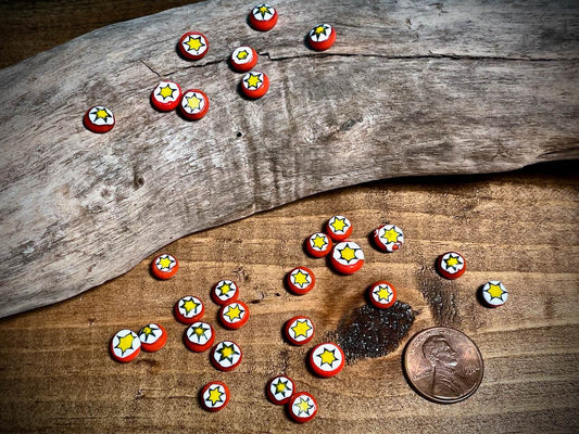 Vintage Italian Glass—Red & Yellow Glass Cabochon