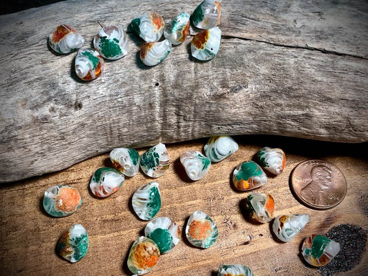 Vintage Japanese Glass—Brown & Green Baroque Glass Bead—12mm x 11mm