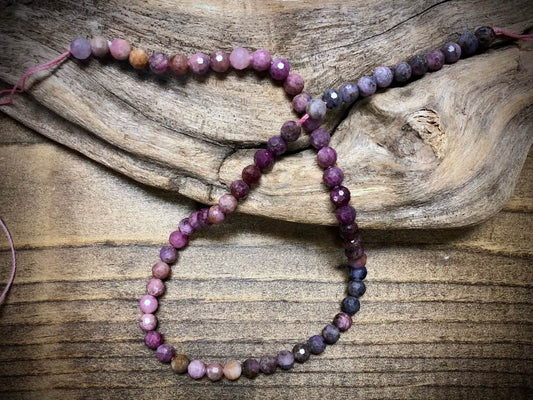 Natural Ruby Faceted Rounds Bead Strand - 6mm - 15"