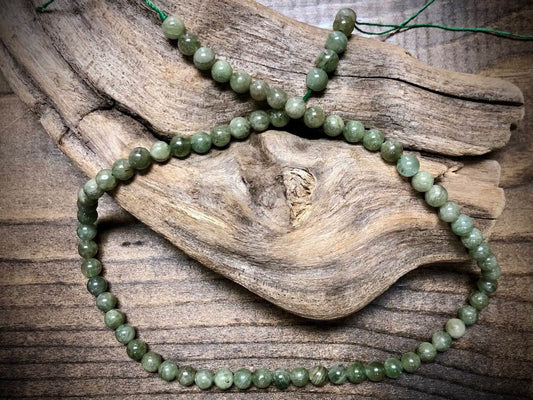 AAA Grade Green Apatite Smooth Rounds Bead Strand - 6mm - 15.5"