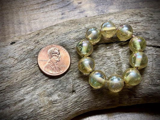 Vintage Japanese Glass 10mm Round Bead Strand