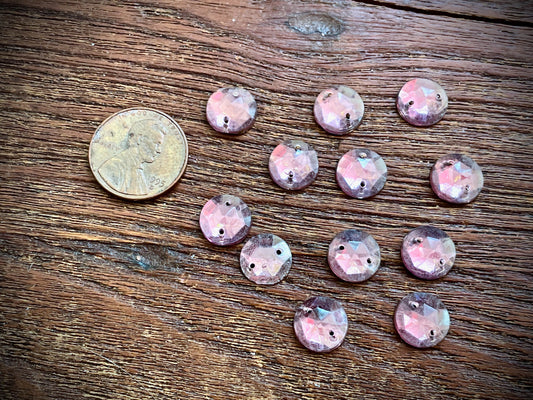 Vintage Amethyst Crystal Foil Flat Back Sew-On Beads