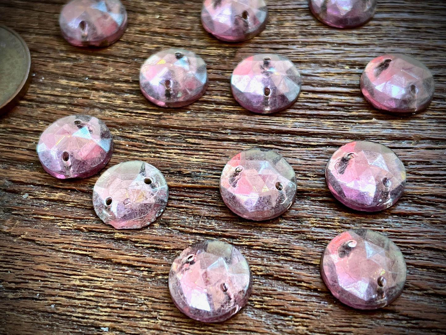 Vintage Amethyst Crystal Foil Flat Back Sew-On Beads