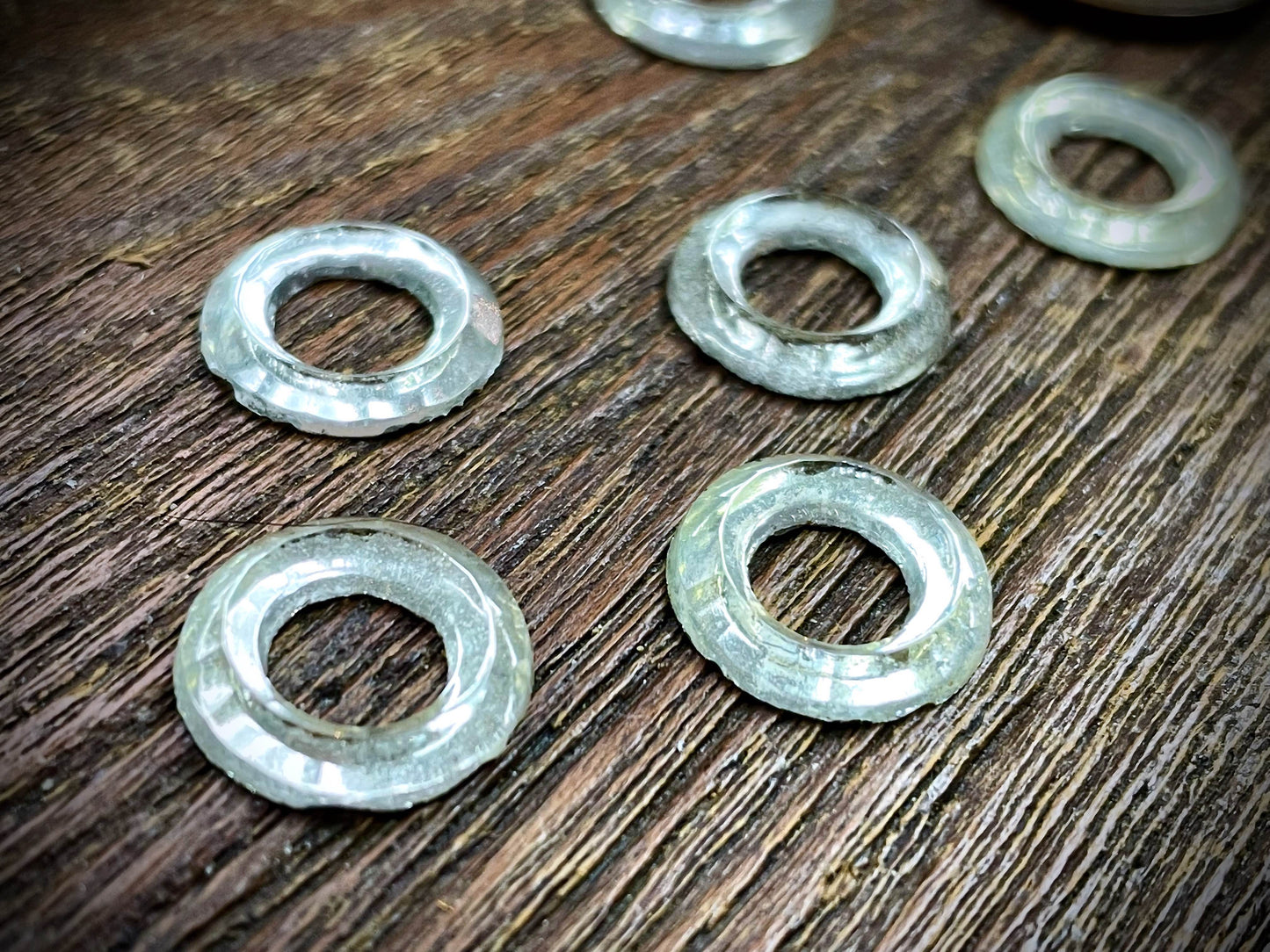 Vintage West German Faceted Crystal Ring Mirrored Sew-On Beads