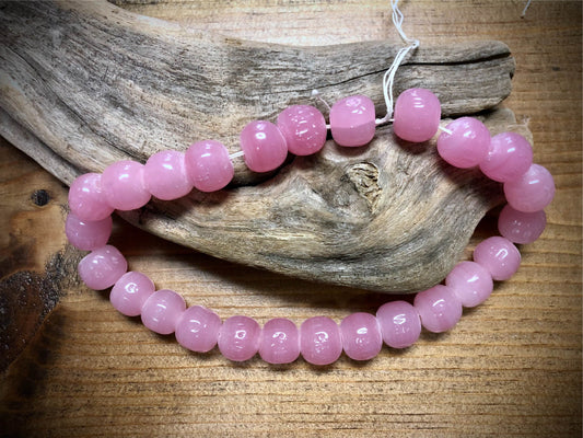 Vintage Miriam Haskell Baroque Glass Beads - Pink - 14mm