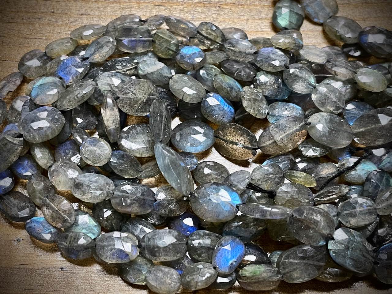 Labradorite Faceted Ovals Bead Strand - 8mm x 6mm - 11mm x 8mm - 12.5"