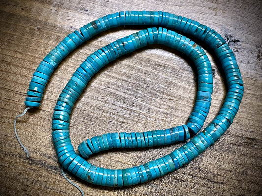 Turquoise Discs Bead Strand - 8mm - 16"