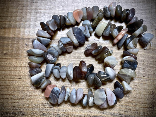 Botswana Agate Tumbled Chips Bead Strand - 16"