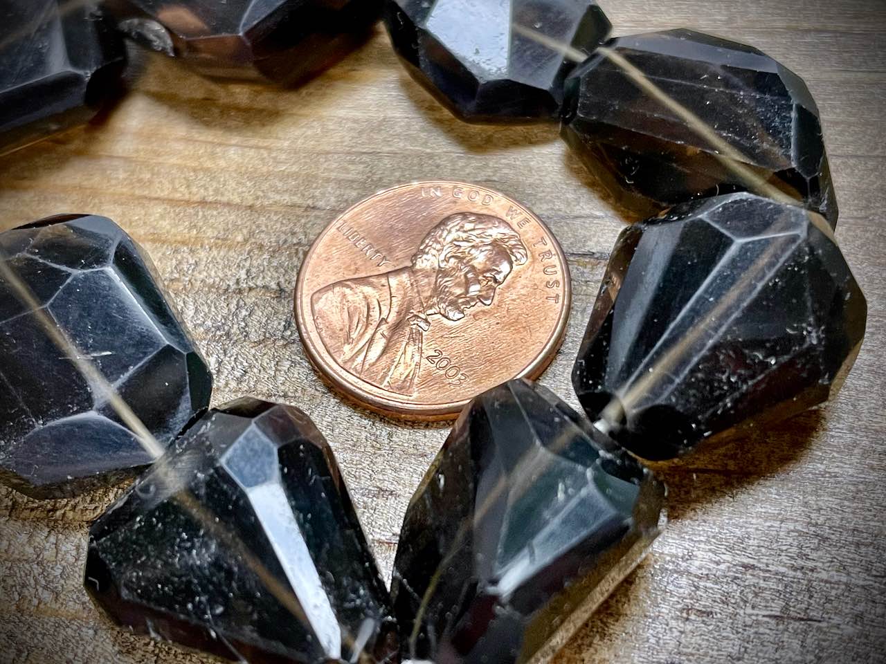 Smoky Quartz Faceted Nuggets Bead Strand - 7"